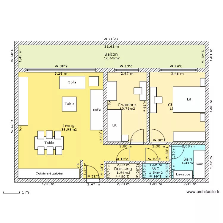 Appartement 2 chambres luxe. Plan de Appartement 2 chambres luxe. Plan de