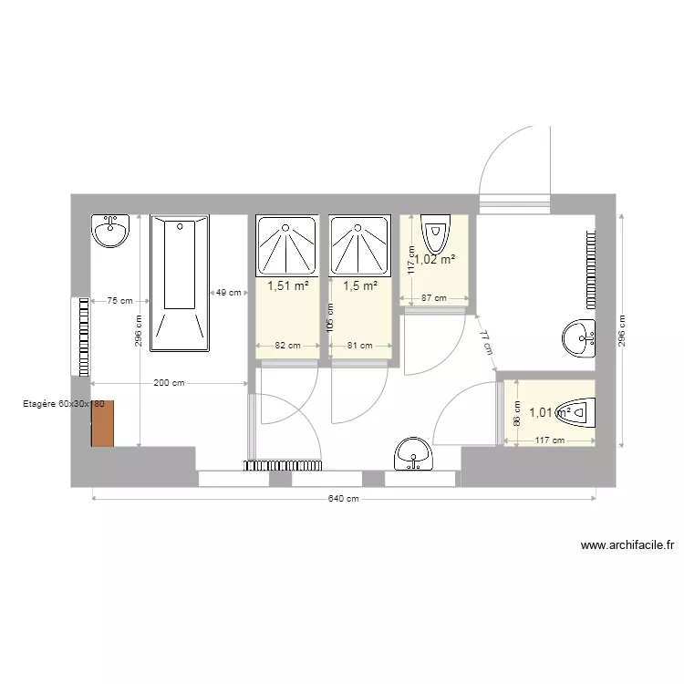 TR SDB GAUCHE PROJET 3. Plan de 