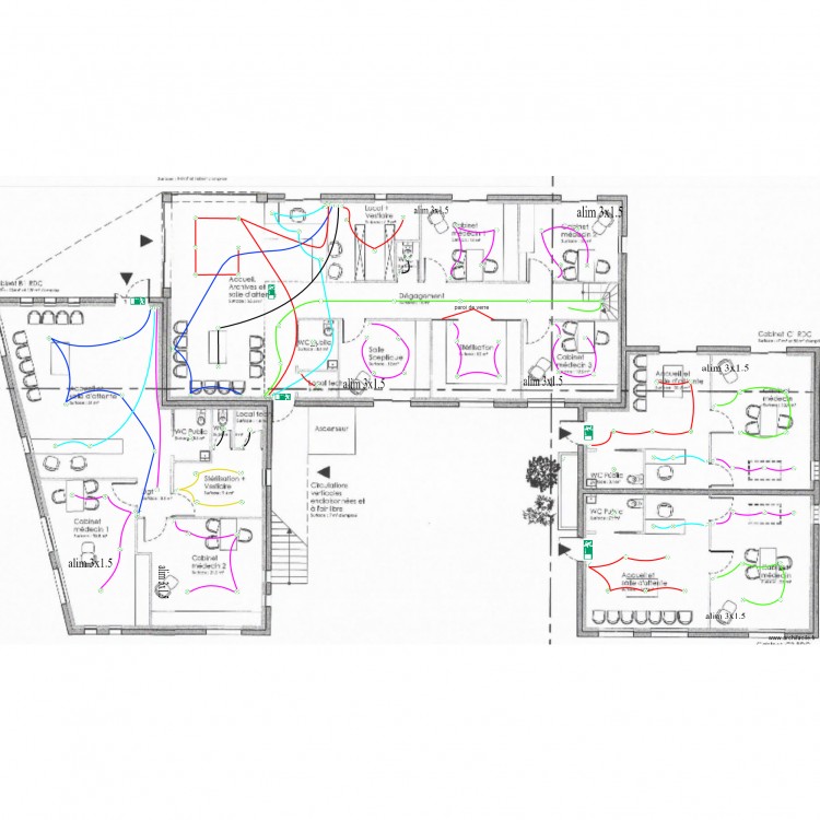 marthan eclairage rdc 1. Plan de 0 pièce et 0 m2