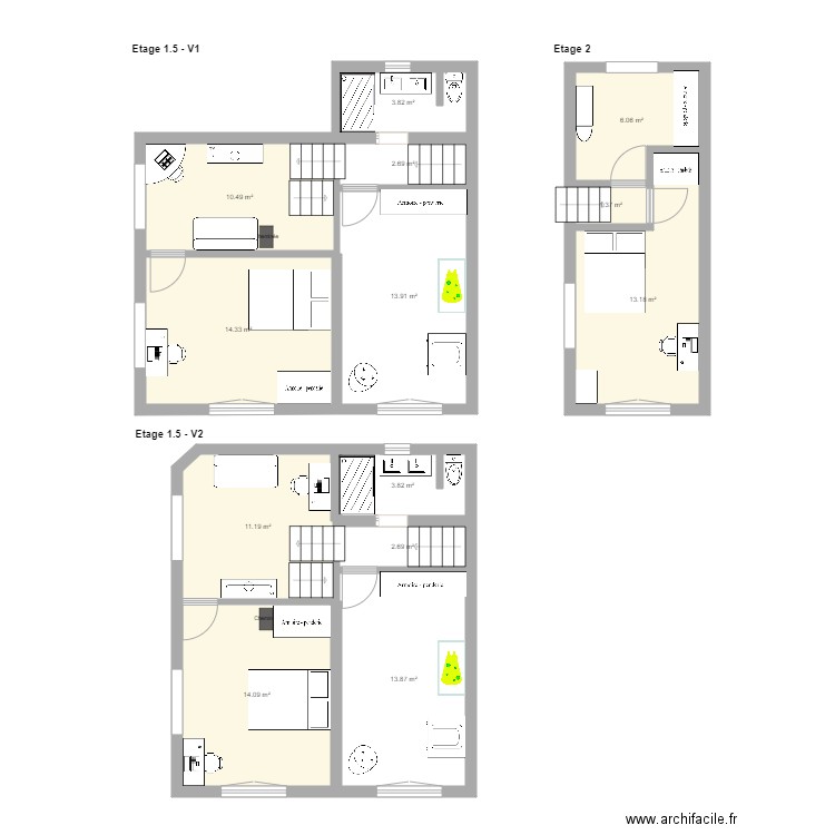 Extension 1er étage V11. Plan de 0 pièce et 0 m2