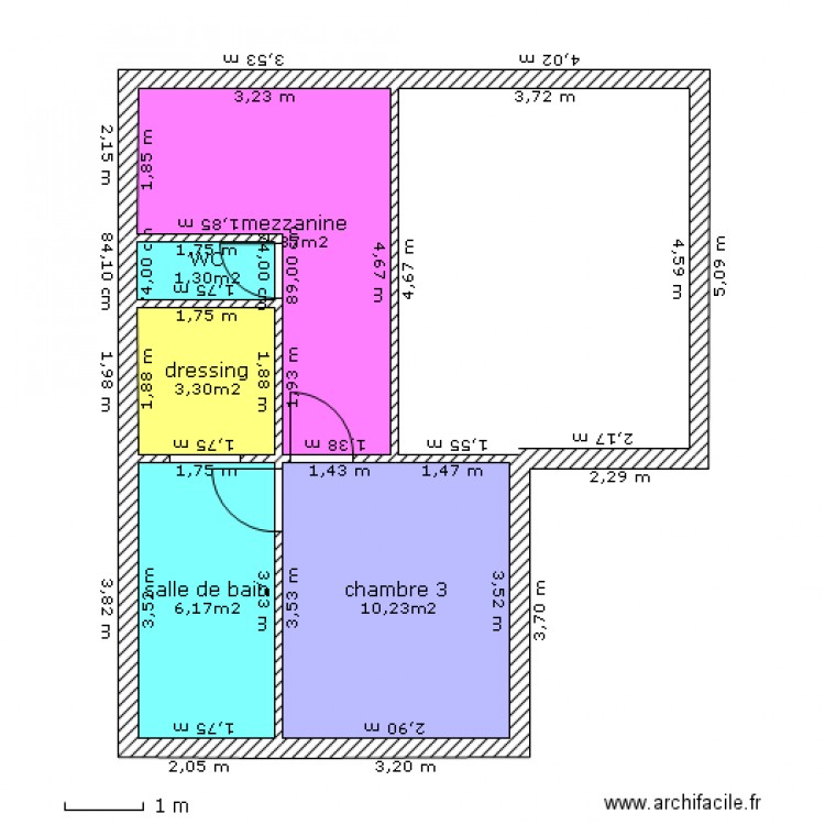 1 er etage. Plan de 0 pièce et 0 m2