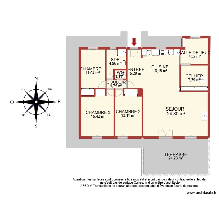 BI 9502 . Plan de 17 pièces et 165 m2