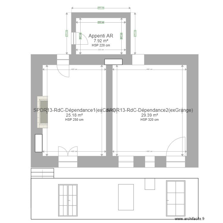 SPDR13-RdC-Dépendances_0. Plan de 3 pièces et 62 m2