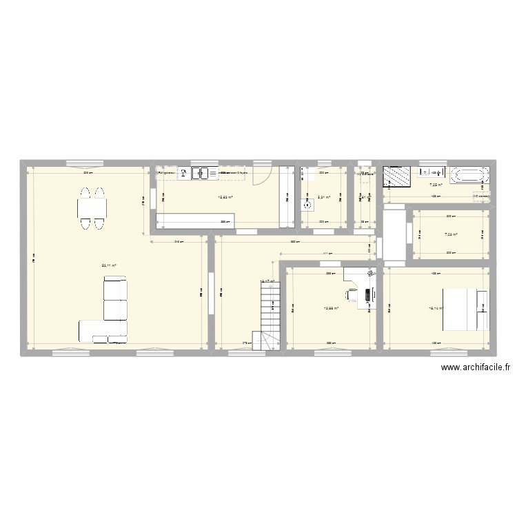 MAISON 200522 ED02. Plan de 9 pièces et 139 m2