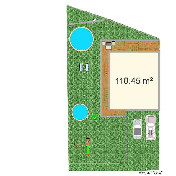 jardin. Plan de 0 pièce et 0 m2