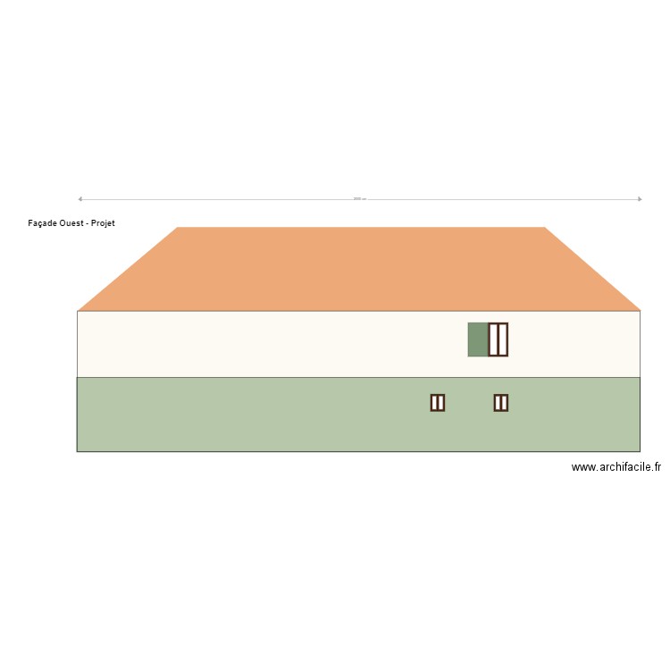 Façade Ouest Projet. Plan de 0 pièce et 0 m2