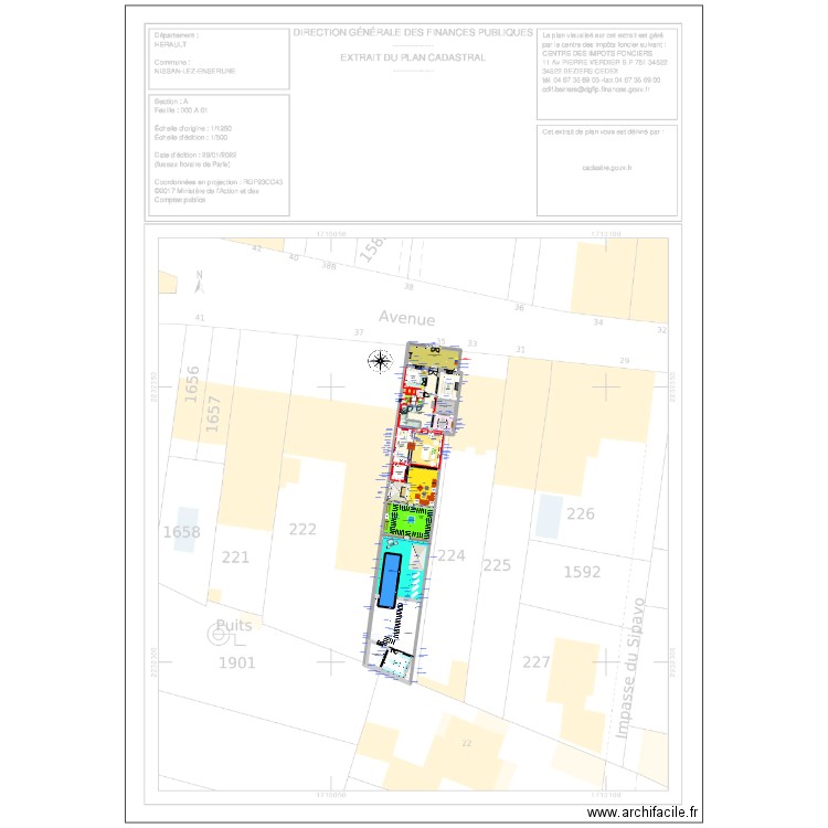 NISSAN AV DE LA CAVE . Plan de 58 pièces et 967 m2