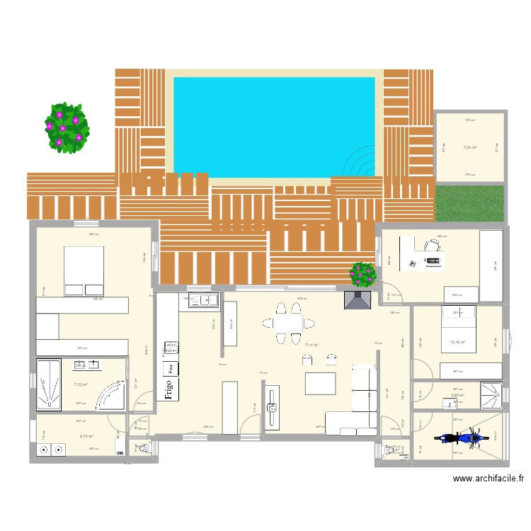 carignan2. Plan de 9 pièces et 141 m2