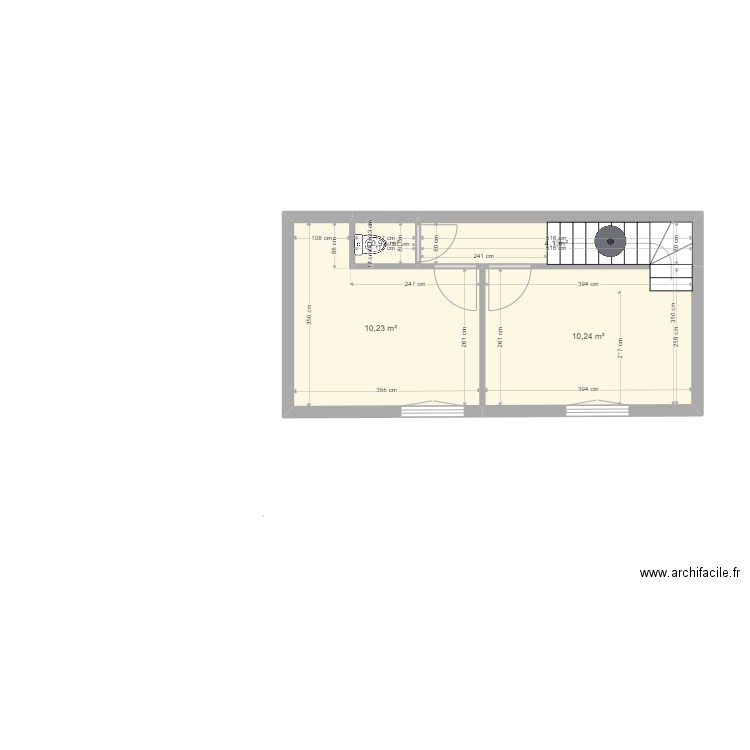 Plan 1er Etage CORNU V2. Plan de 4 pièces et 26 m2