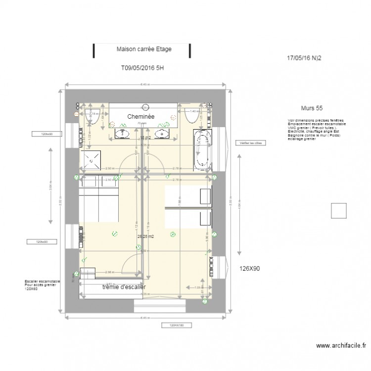 Cammas Maison Carrée Etage. Plan de 0 pièce et 0 m2