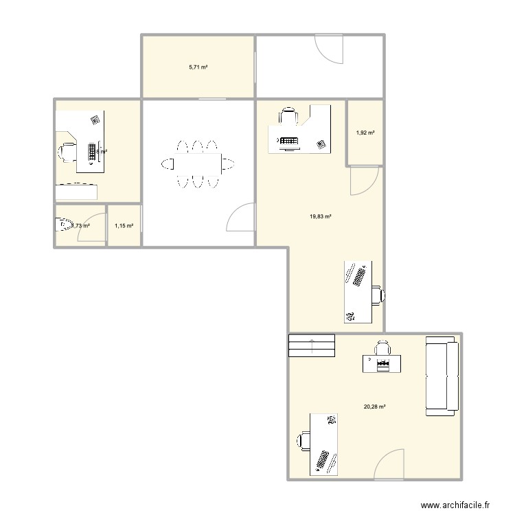 PLAN AGENCE CARQUEIRANNE. Plan de 7 pièces et 58 m2