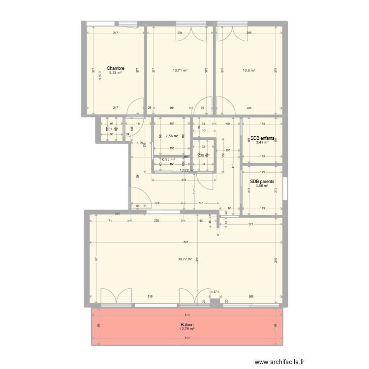 67-1 - OPTION _ - V1. Plan de 12 pièces et 100 m2