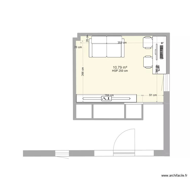PLAN GARAGE MEUBLE FINI. Plan de 