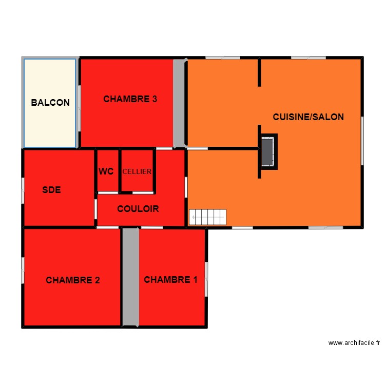 CHOQUET. Plan de 14 pièces et 137 m2