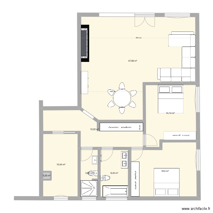 Ascona. Plan de 8 pièces et 112 m2