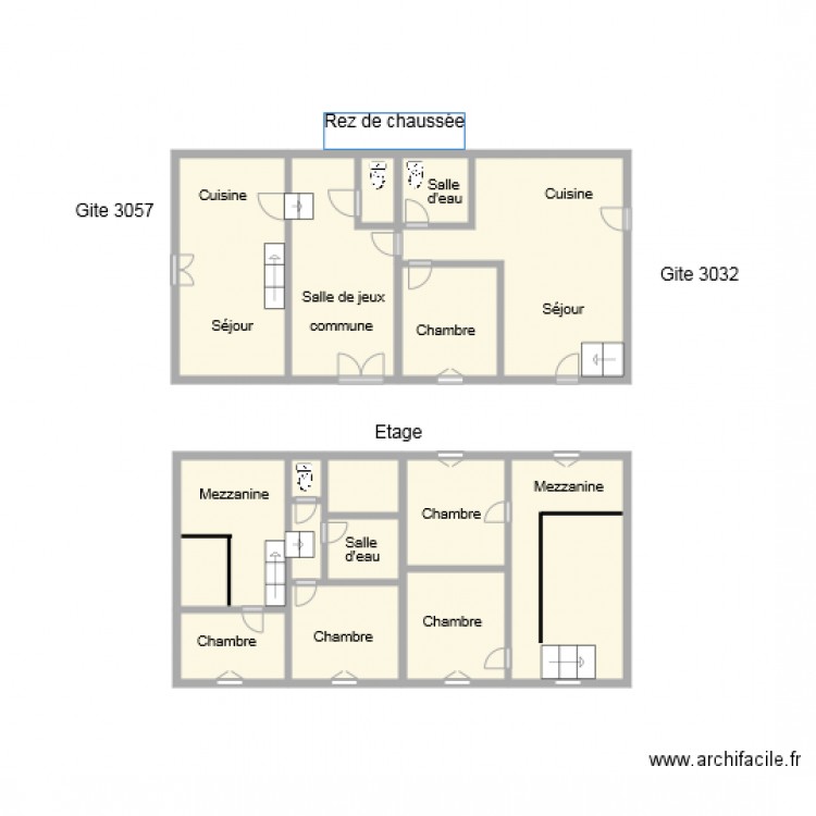 plans 3057 et 3032 Savatier 3082. Plan de 0 pièce et 0 m2