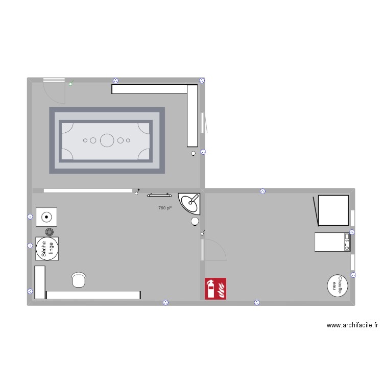 Salle de lavage . Plan de 1 pièce et 71 m2