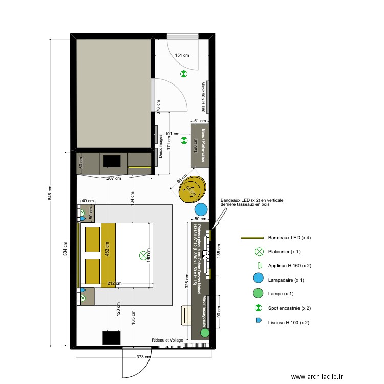 Chambre Standard. Plan de 2 pièces et 31 m2