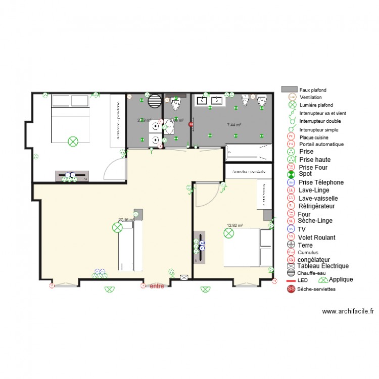 villa madeleine RDC Plan Electricité Partie 1. Plan de 0 pièce et 0 m2