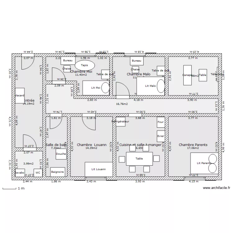 Maison 2. Plan de 