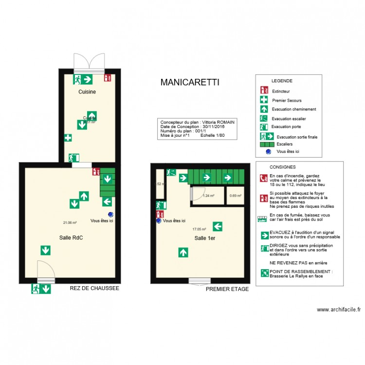                MANICARETTI  Plan d Evacuation. Plan de 0 pièce et 0 m2