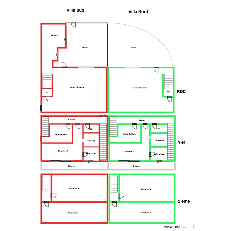 villa sud 2 lot 1. Plan de 0 pièce et 0 m2