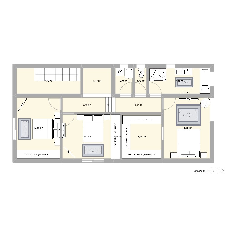 loft t4 rdc. Plan de 12 pièces et 74 m2