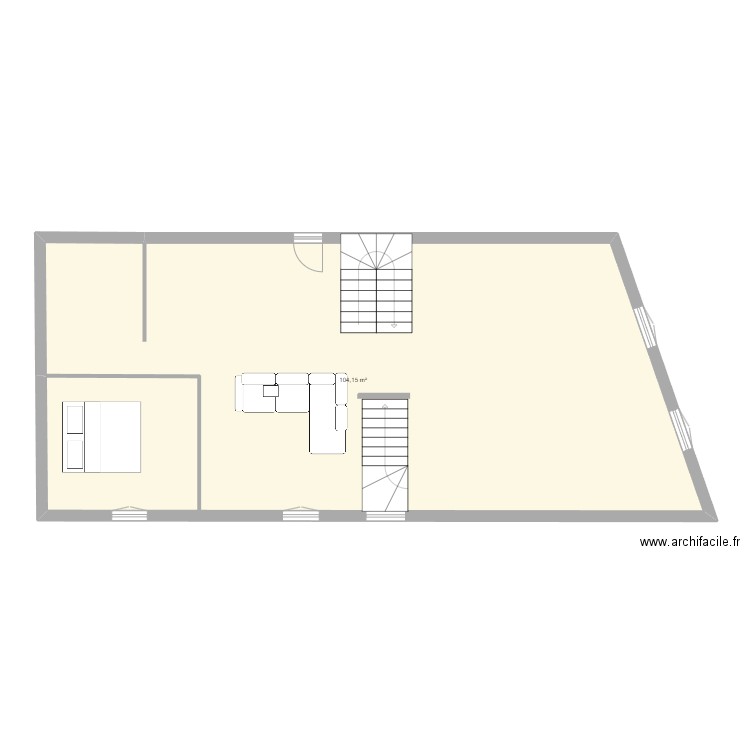 r+1pelican (3). Plan de 1 pièce et 104 m2