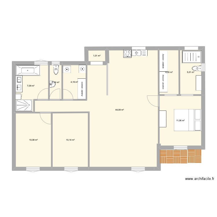 Plain pied 1. Plan de 0 pièce et 0 m2