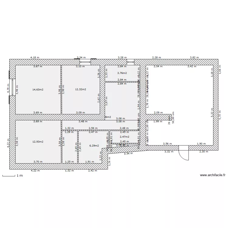 etage bat chauvin. Plan de 