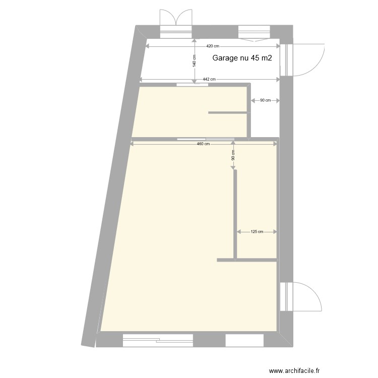 CHAMBRE . Plan de 1 pièce et 35 m2