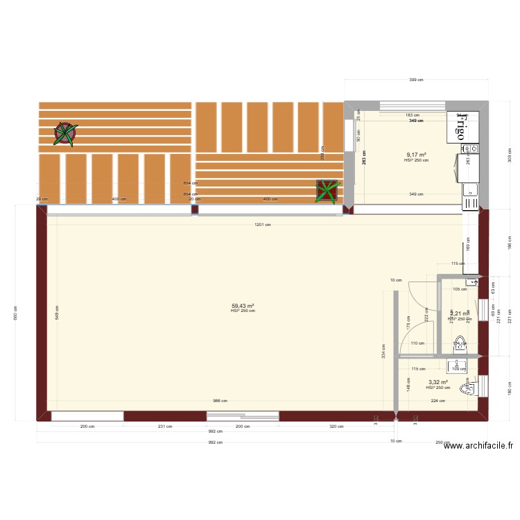 Lacheray Gael. Plan de 4 pièces et 74 m2