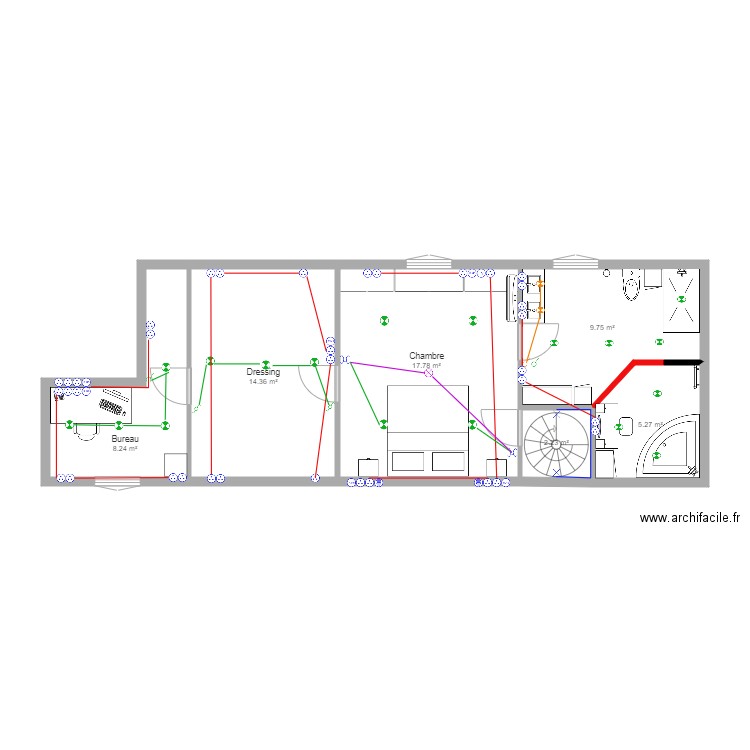 Plan salle de bain 2. Plan de 0 pièce et 0 m2