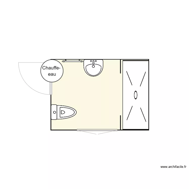 SDB  STUDIO ST PIERRE. Plan de 