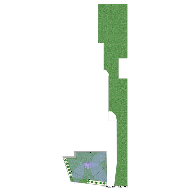jardin 1. Plan de 3 pièces et 77 m2