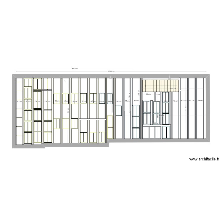 Lambourdes 1st floor. Plan de 1 pièce et 61 m2