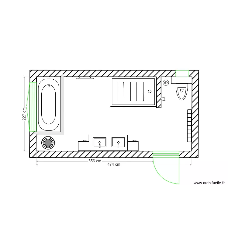 salle de bain melania. Plan de 
