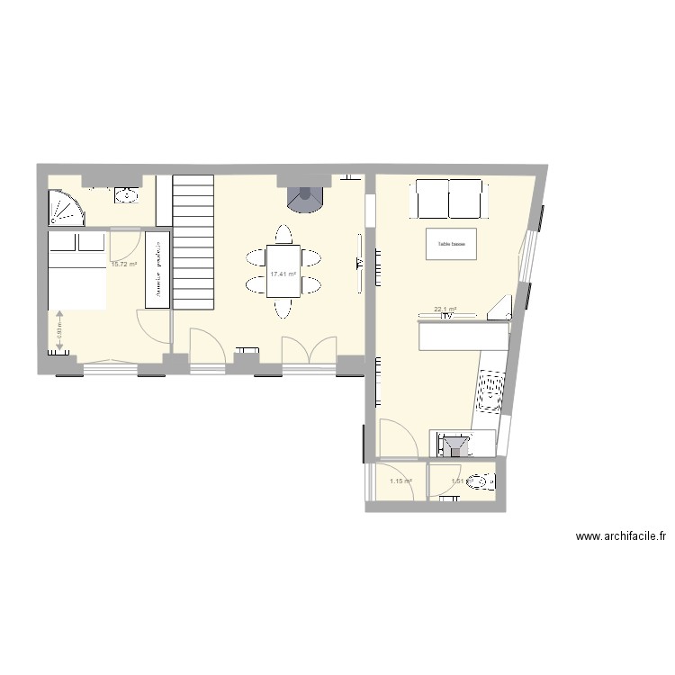 RDC maison projet4. Plan de 0 pièce et 0 m2