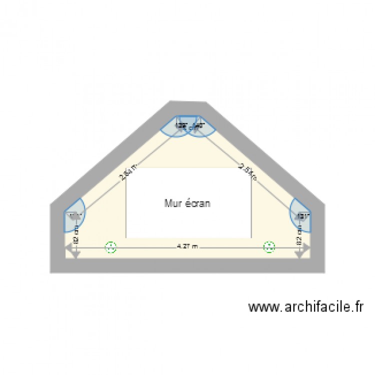 Mur videoprojecteur. Plan de 0 pièce et 0 m2
