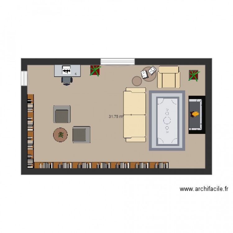 salon bibliotheque. Plan de 0 pièce et 0 m2