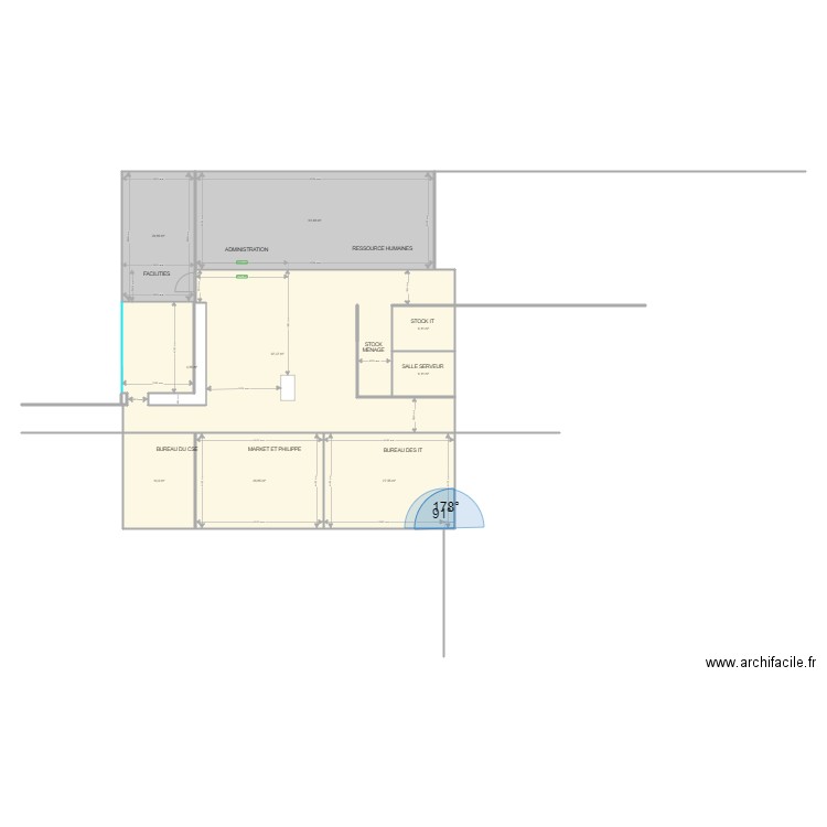 5ème. Plan de 9 pièces et 259 m2