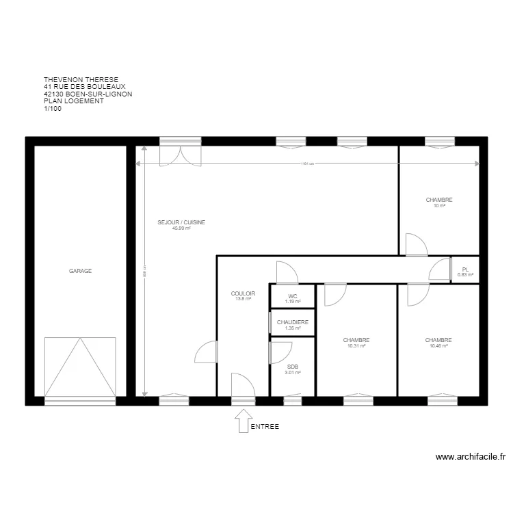VV THEVENON 42130 Boen. Plan de 