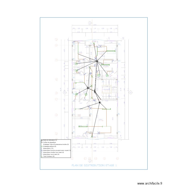 Eclairage Etage 1. Plan de 0 pièce et 0 m2