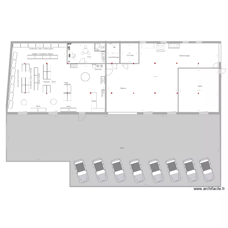 Grange amenagement pi&egrave;ce V4. Plan de 