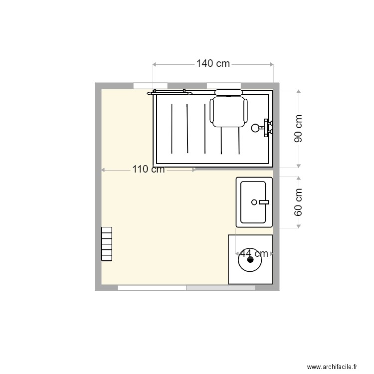 plan après travaux loaec 2. Plan de 1 pièce et 5 m2