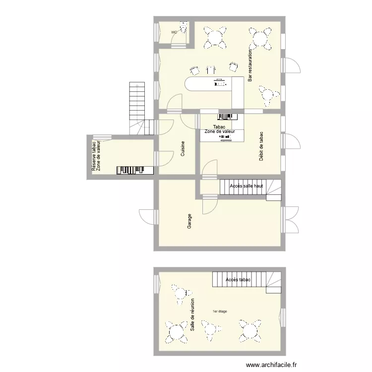 Tabac K FEE LA GROASSE. Plan de 