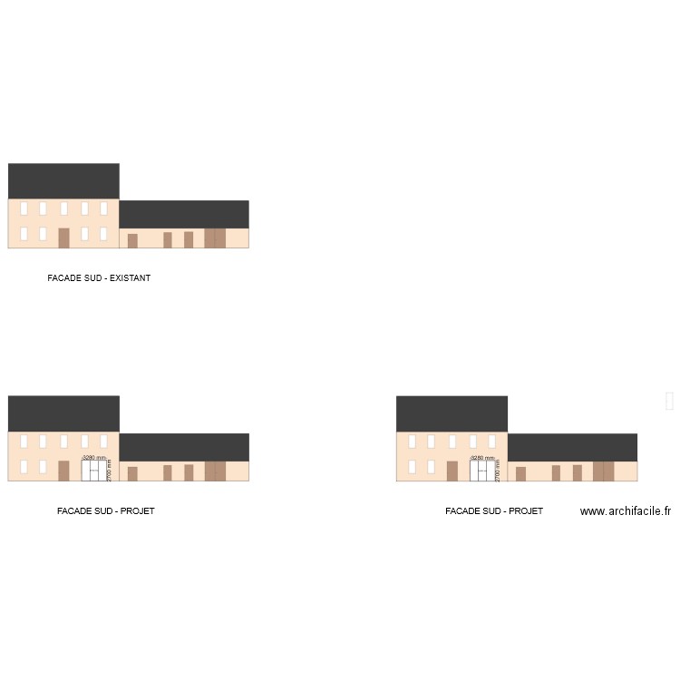 TIRIEN - Façade SUD. Plan de 0 pièce et 0 m2