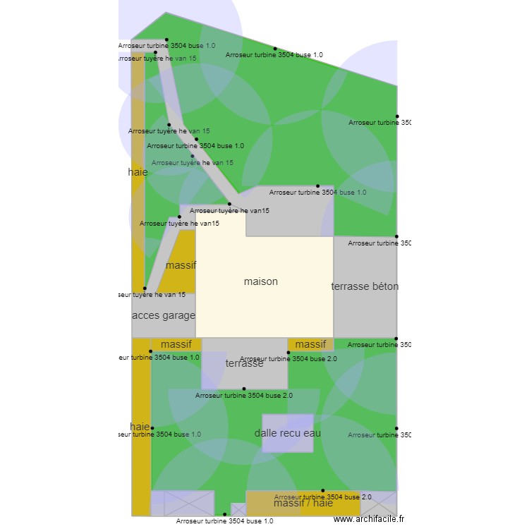 arrosage theo. Plan de 28 pièces et 785 m2