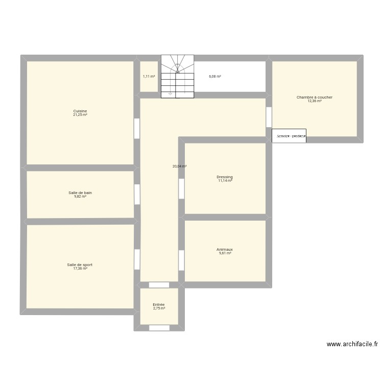 Appartement duplex . Plan de 10 pièces et 112 m2