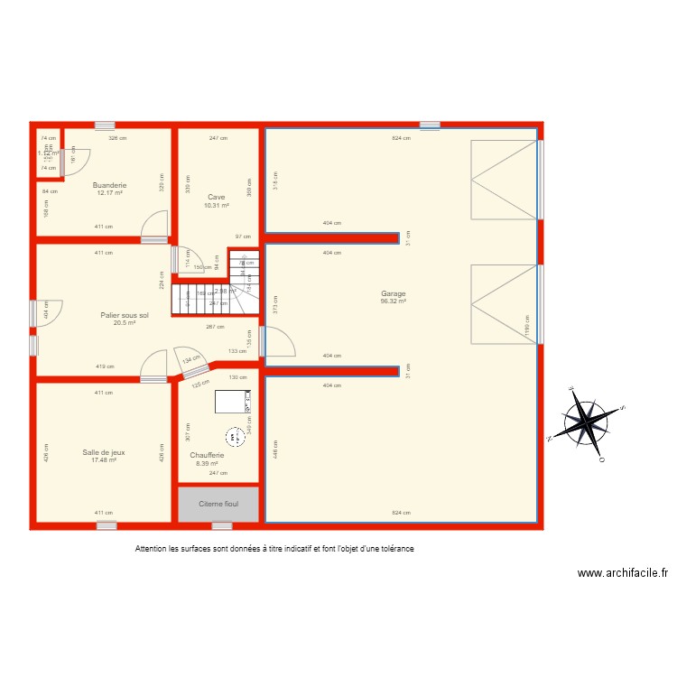 BI 5650 sous sol côté. Plan de 0 pièce et 0 m2